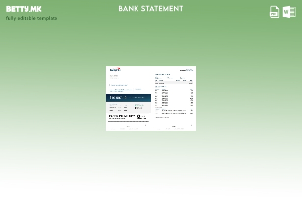Модерен стил на USA Capital One шаблон за збор страници за извод од банка