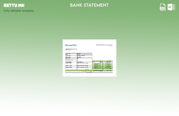 модерен стил Романија Garanti BBVA извод од банкарски ексел шаблон