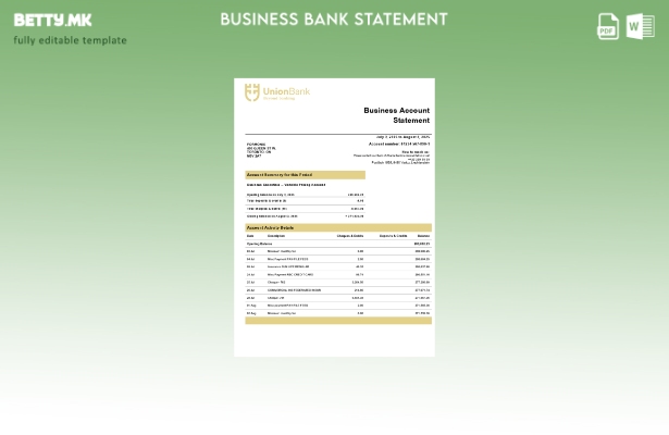 модерен стил на компанијата Union Bank AG за проверка на изводот на сметката Шаб