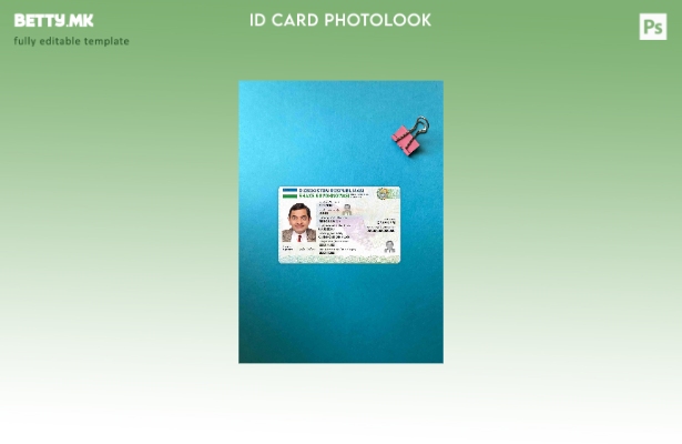 модерен стил Узбекистан лична карта photolook ПРЕДЕН шаблон