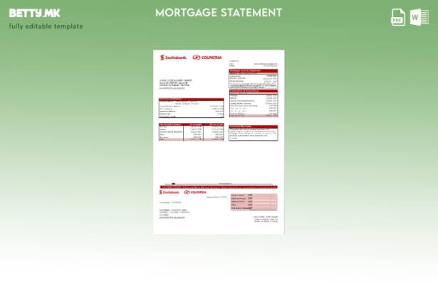 Модерен стил Колумбија Scotiabank Colpatria Шаблон за извод на банкарска хипотек