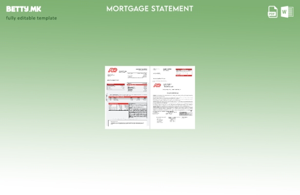 модерен стил на САД ADP изјава за хипотека во шаблон формати Word и PDF