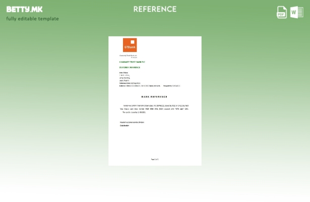Референтен шаблон за затворање во модерен стил Нигерија GTBank