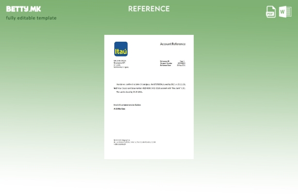Референтен шаблон за затворање на банка во модерен стил на Уругвај Itau