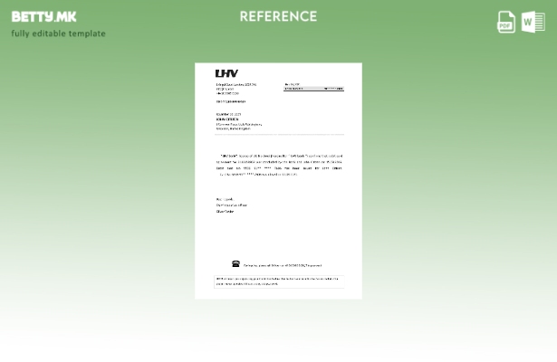 Референтен шаблон за затворање на LHV во Обединетото Кралство во модерен стил