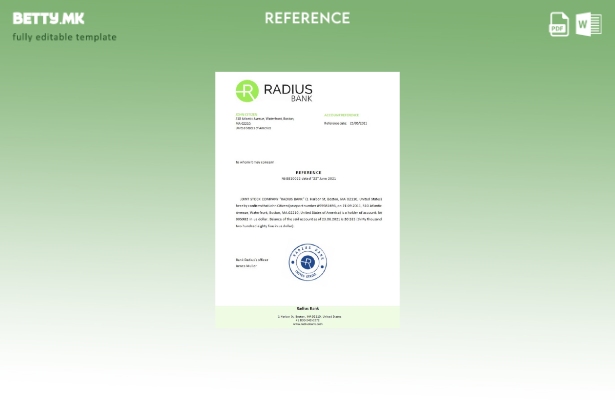 референтен шаблон со модерен стил USA Radius