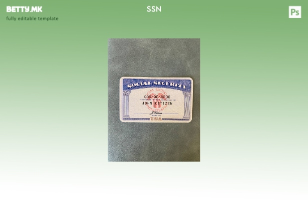 Модерен стил USA SSN photolook сина позадина ПРЕДЕН шаблон