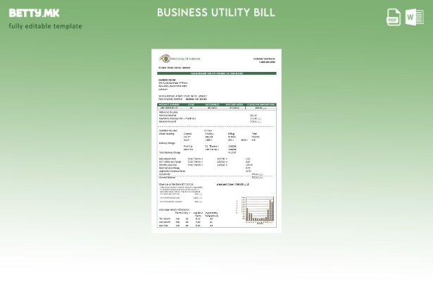 modern style Lebanon Electricity of Lebanon business utility bill template