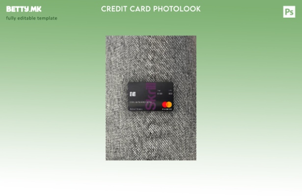 Шаблон за дебитна картичка Skrill Mastercard во модерен стил во PSD формат, цело