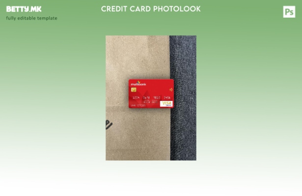 модерен стил Панама Multibank виза електронска картичка photolook преден шаблон