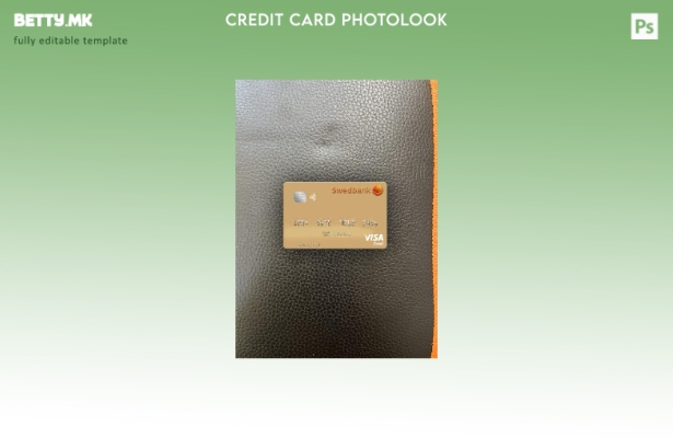 модерен стил Шведска Swedbank виза дебитна картичка photolook преден шаблон