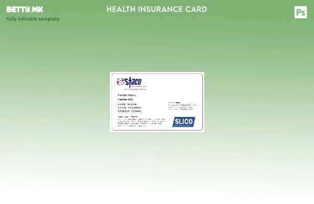 Модерен стил шаблон за картичка за здравствено осигурување во Сиера Леоне